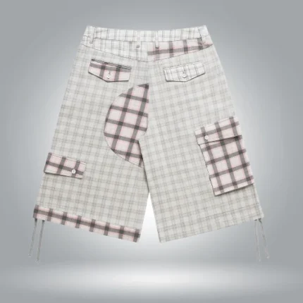 3PLAID Bermuda Shorts White (1)