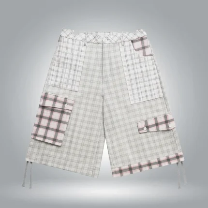 3PLAID Bermuda Shorts White
