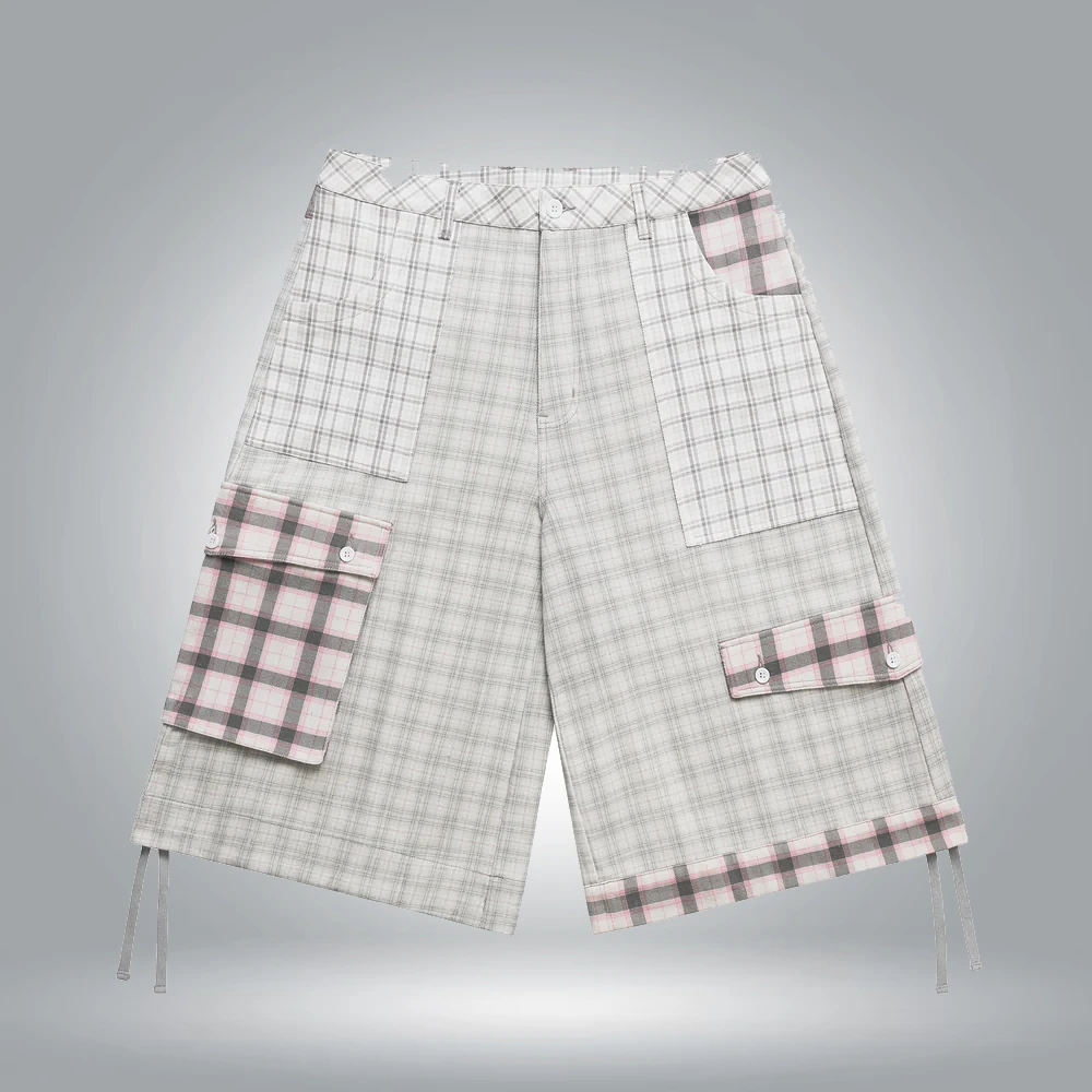 3PLAID Bermuda Shorts White 3PLAID Bermuda Shorts White