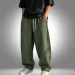 Olive Green Sweaty Baggy Sweatpants (2)