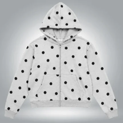 Polka Dot Zip Hoodie