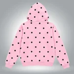 Polka Dot Zip Hoodie Pink