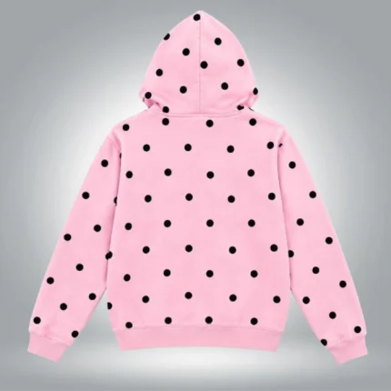 Polka Dot Zip Hoodie Pink