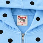 Polka Dot Zip Hoodie Sky Blue (1)