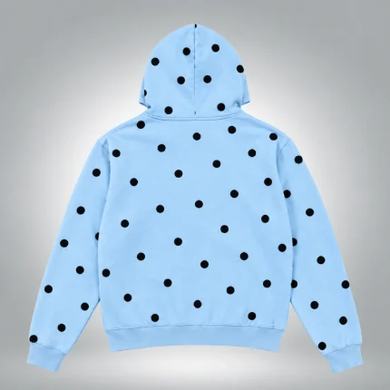 Polka Dot Zip Hoodie Sky Blue (2)