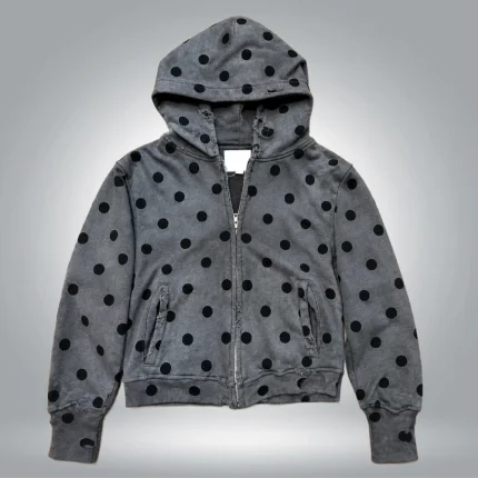 Vintage Dot Zip Hoodie